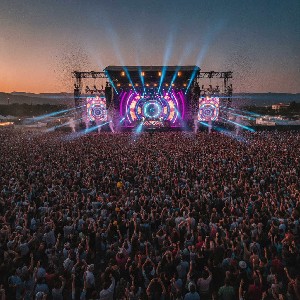 publico en festival de musica de verano en Espana